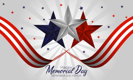 Vector illustration Memorial Day Remember and honor with USA flag