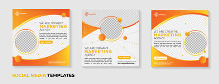 social media template for promotion businessのイラスト素材