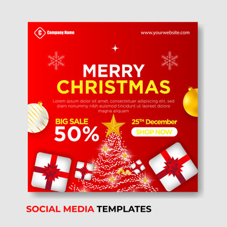 merry christmas sale social media postのイラスト素材