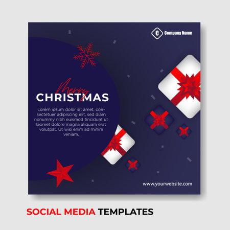 social media post merry christmasのイラスト素材
