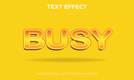 editable text effect style busyのイラスト素材