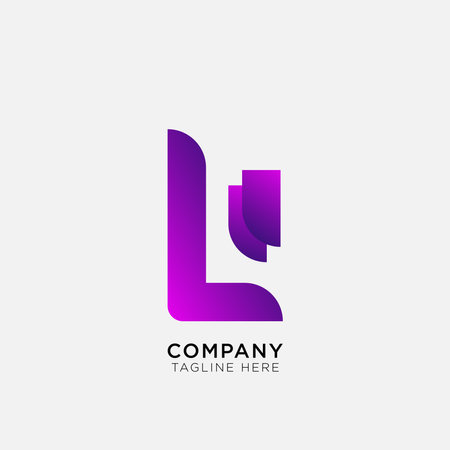 L letter logo template with gradient colorのイラスト素材