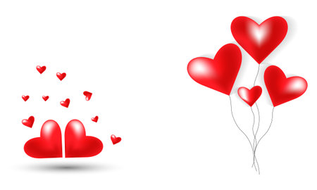 heart balloons for valentine's dayのイラスト素材