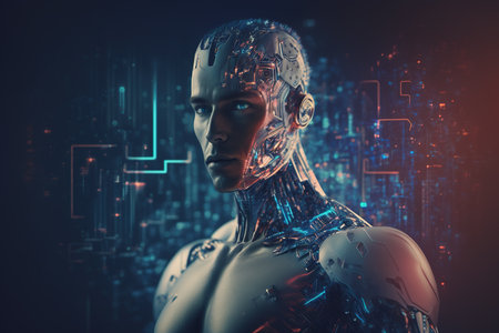 A background of human artificial intelligence generated by AIの素材