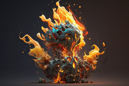 A fire abstract background generated by AIの素材