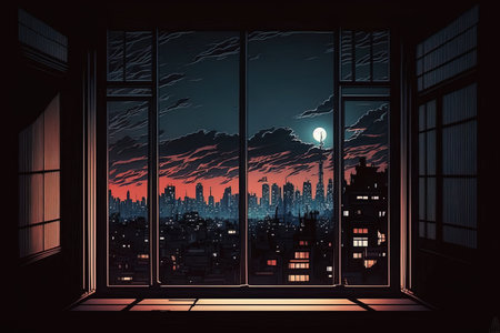 citylight background generated by aiの素材