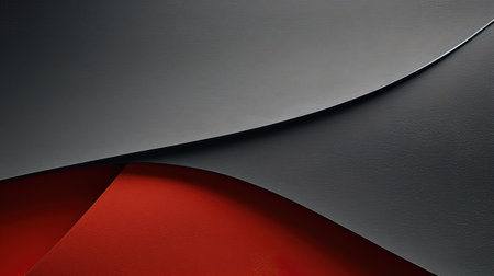 Red curves on a gray and black background, generated by AIの素材