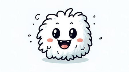 3D happy cloud emoji, generated by AIの素材