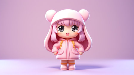 Kawaii anime vector illustration, generated by AIの素材