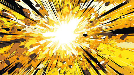 Abstract yellow comic background, generated by AIの素材