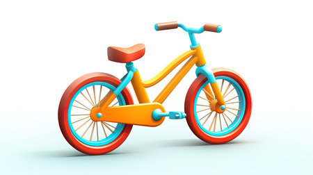 3D bicycle illustration cartoon, generated by AIの素材