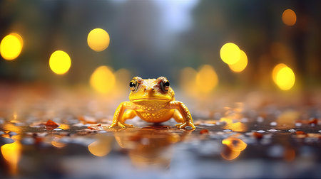 Frog in the blurry backgroundの素材
