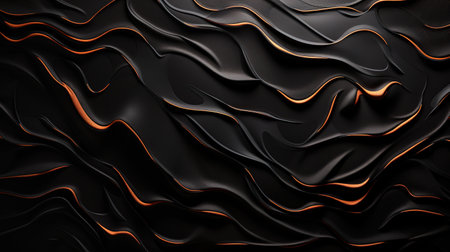 Luxury abstract black wavy background, generated by AIの素材