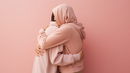 Couples standing and hugging each other, ai generativeの素材