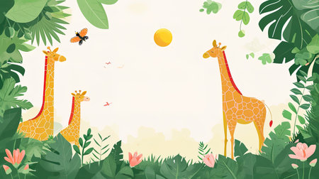 World Wildlife Day illustration with copy space, ai generativeの素材