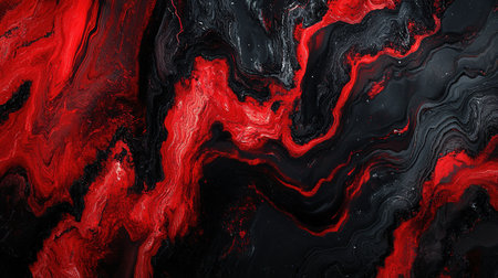 Swirling red and black inks creating a mesmerizing marble texture, perfect for backgrounds and artistic projects. Ai generativeの素材