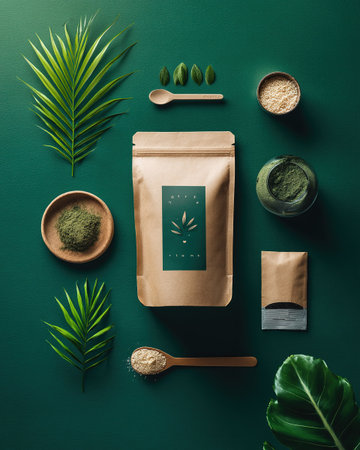 Green Startup Branding Flat Layの素材