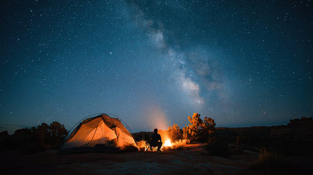 Desert Tent Under Starry Nightの素材