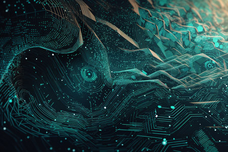 Blockchain Abstract Swirling Data Visualの素材