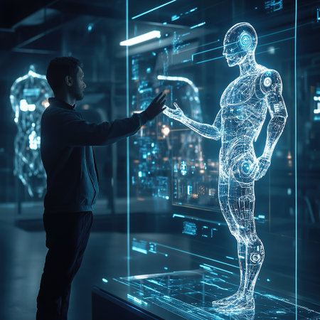 Holographic Chatbot Interaction with Manの素材