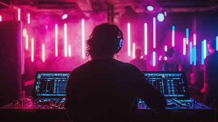 Cyberpunk DJ with Neon Light Effectsの素材