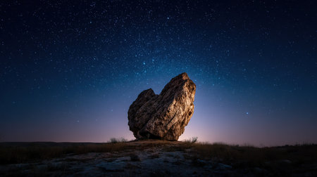 Heart Rock Formation Under Starsの素材