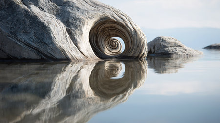 Spiral Rock Reflection In Natureの素材
