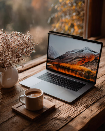 Laptop with Motivational Wallpaperの素材