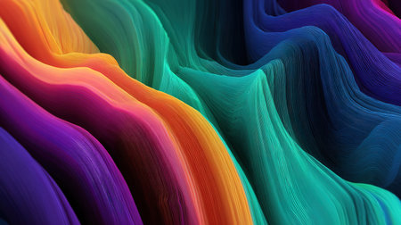 Smooth abstract color waves, dynamic movement designed for looped animation backgroundの素材