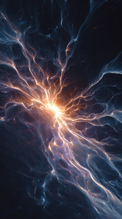 Plasma energy field visual shifting with magnetic force, colorful motion in abstract form.の素材