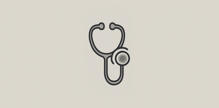 Simple vector illustration of a stethoscope for healthcare and medicine.の素材