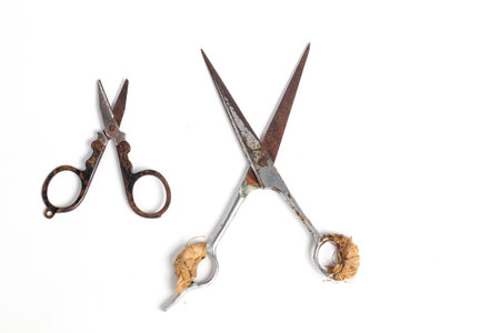 Scissors and scissors isolated on white background, clipping path included.