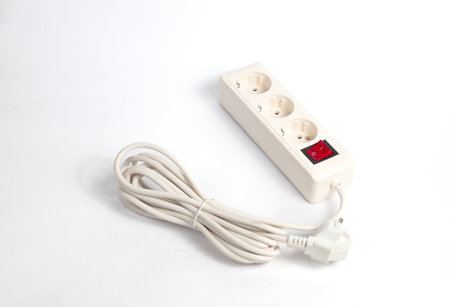 Power strip isolated on white background. Power strip on white background.