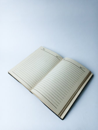 Notebook isolated on white background. With space for your text.の写真素材
