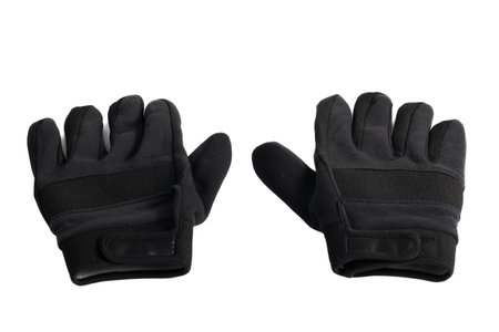 Black gloves isolated on a white background. Clipping path included.