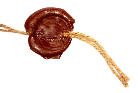 Sealing wax seal isolated on whiteの写真素材