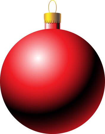 vector red christmas bauble  isolated on white backgroundのイラスト素材