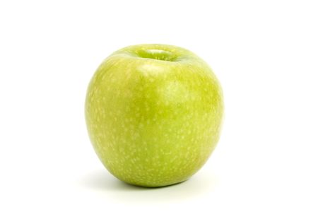 fresh green apple isolated on white backgroundの写真素材