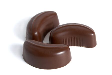 Chocolate sweets on a white background isolatedの写真素材