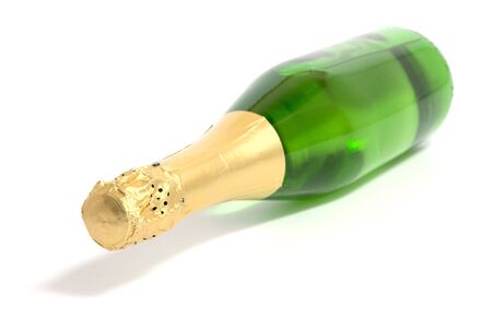 The closed bottle of champagne without a labelの写真素材