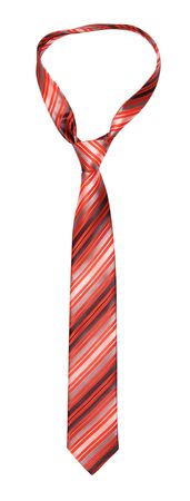 the striped red tie it is isolated on whiteの写真素材