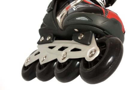 part of Roller skate isolated on white backgroundの写真素材
