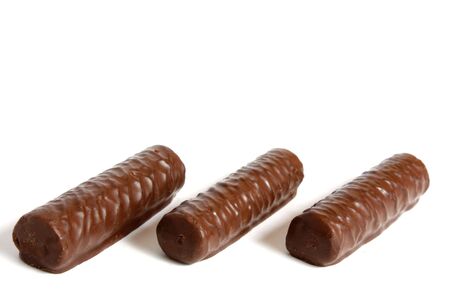 Chocolate sweets on a white background isolatedの写真素材