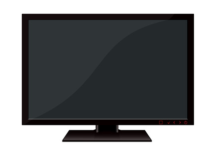 black tft flat monitor isolated on whiteのイラスト素材
