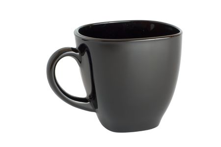 black empty cup isolated on a white backgroundの写真素材