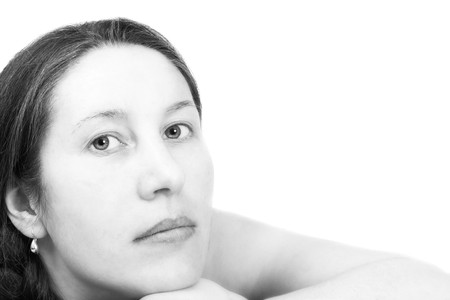 facial close-up portrait of beautiful woman 30 year oldの写真素材