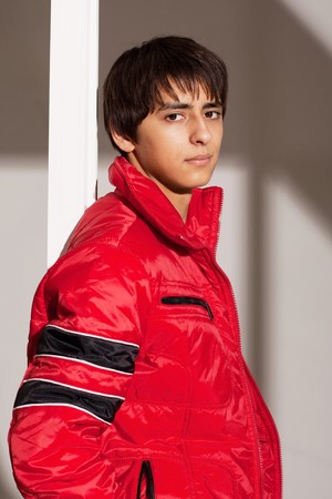 Portrait of a handsome young man of sixteen