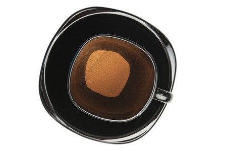 instant coffee in the mug isolated on white backgroundの写真素材