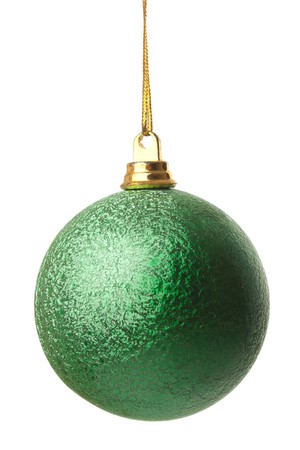 colored Christmas ball hanging on white background it's isolatedの写真素材