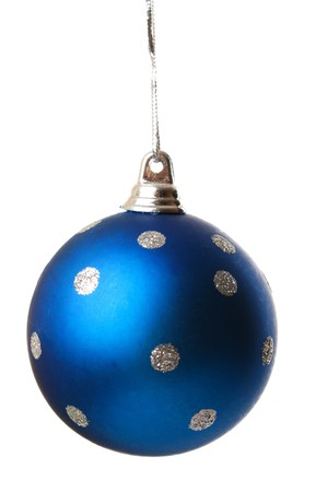 colored Christmas ball hanging on white background it's isolatedの写真素材